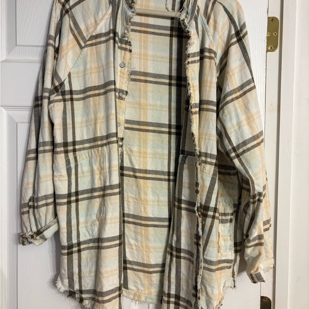 Free People Frayed Hem Shirt
